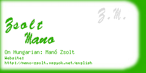 zsolt mano business card